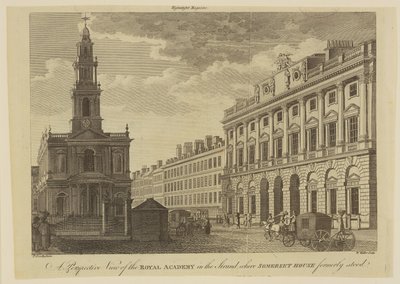 Perspectiefweergave van de Royal Academy of Arts, gegraveerd door W. Walker, 1795 door Paul Sandby